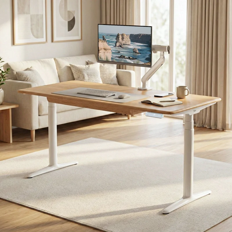 9am HOME Atom Pro Ash Hardwood Home Office Stand Up Desk - (American Ash Top)(1200*750mm)