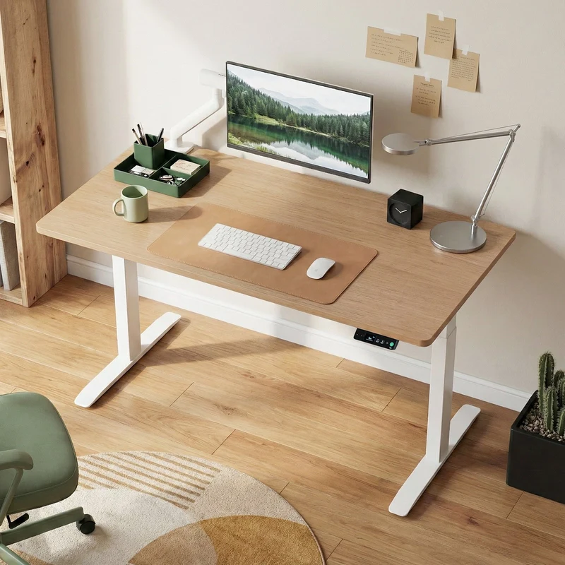9am HOME Pesk Dual Motors Melamine Home Office Electric Standing Desk - (Walnut Brown Top)(1500*750mm)