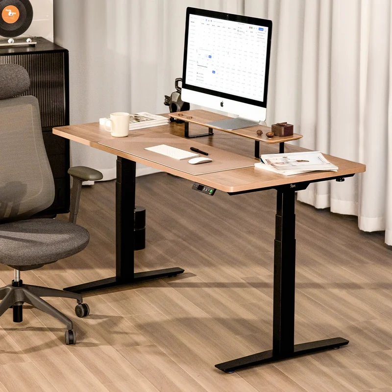 9am HOME Pesk Dual Motors Melamine Home Office Electric Standing Desk - (Walnut Brown Top)(1500*750mm)