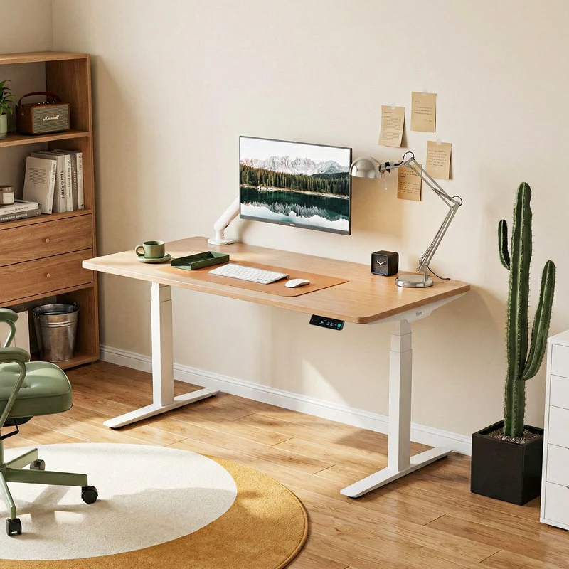 9am HOME Pesk Dual Motors Melamine Home Office Electric Standing Desk - (White Top)(1800*750mm)