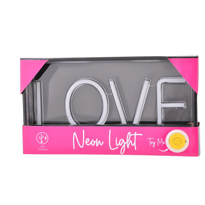 Gibson Gifts Love LED Neon Sign Light Stand 23cm