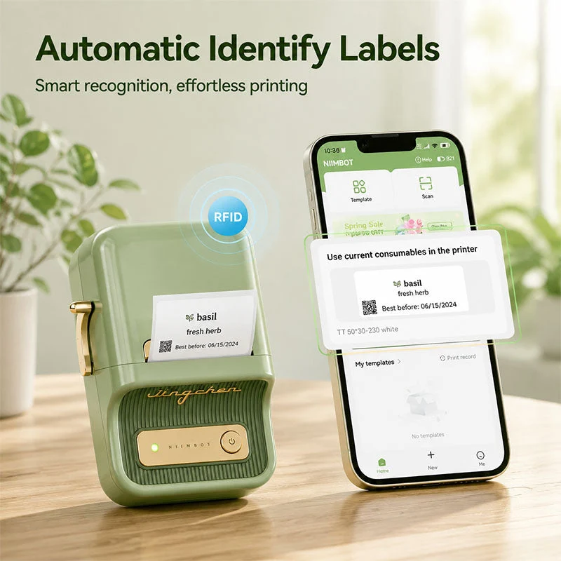 NIIMBOT B21 Thermal Label Printer (Green)
