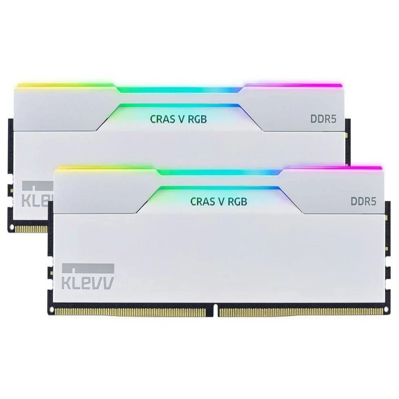 Klevv CRAS V RGB 32GB (2 x 16GB) DDR5 6000MHz CL30 Desktop Memory - Brilliant White