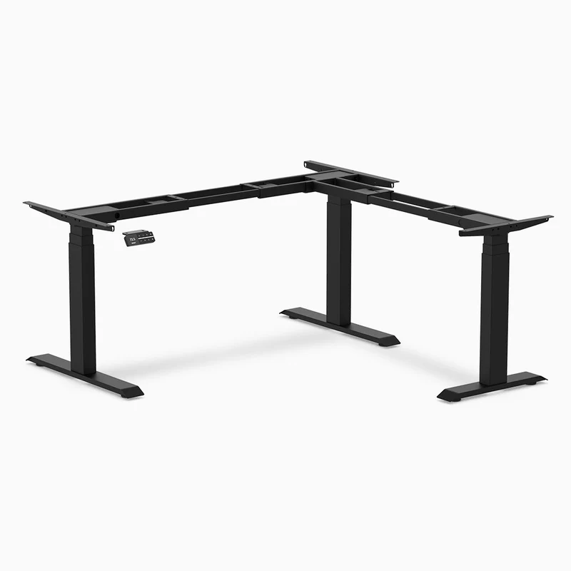 Desky Sit Stand L-Shape Desk Frame 110cm–190cm (Matte Black)
