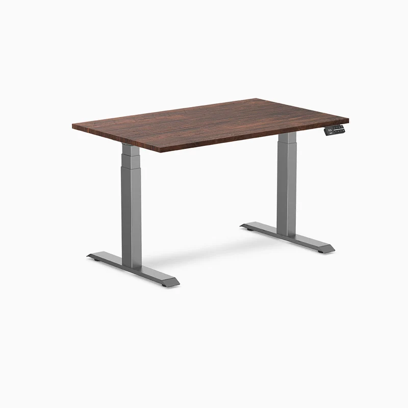 Desky Dual Softwood Sit Stand Desk 200cm American Rustic Pine Desktop and Wheat Frame