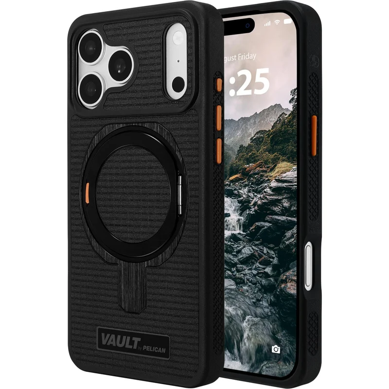 Pelican Vault MagSafe Stand Case for iPhone 18 Pro (Black)
