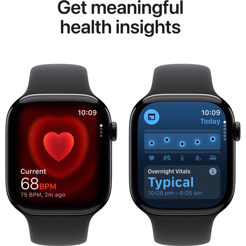 Apple Watch Series 11 46mm Jet Black Aluminium Case GPS + Cellular Sport Band (M/L) [Black]
