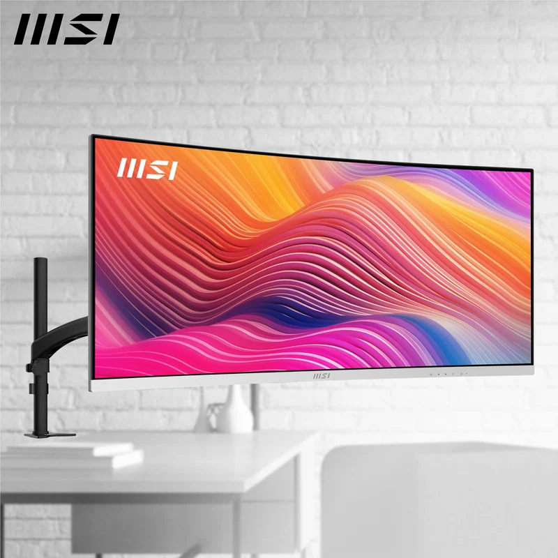 MSI Modern MD342CQPW 34" UWQHD 120Hz USB-C 98W Curved Professional Monitor (White)