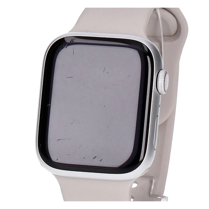 Apple Watch Series 9 45mm GPS + 4G Silber Aluminiumgehäuse mit Sportarmband Polarstern M/L