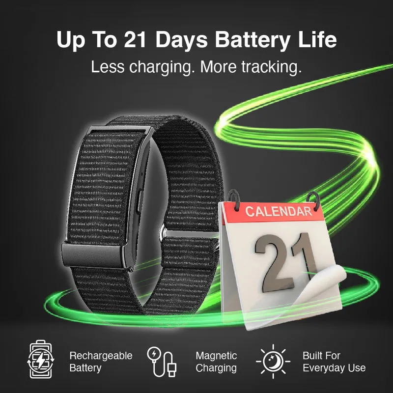 V-Fitness All Day Health and Activity Band with Bonus Strap (Black)