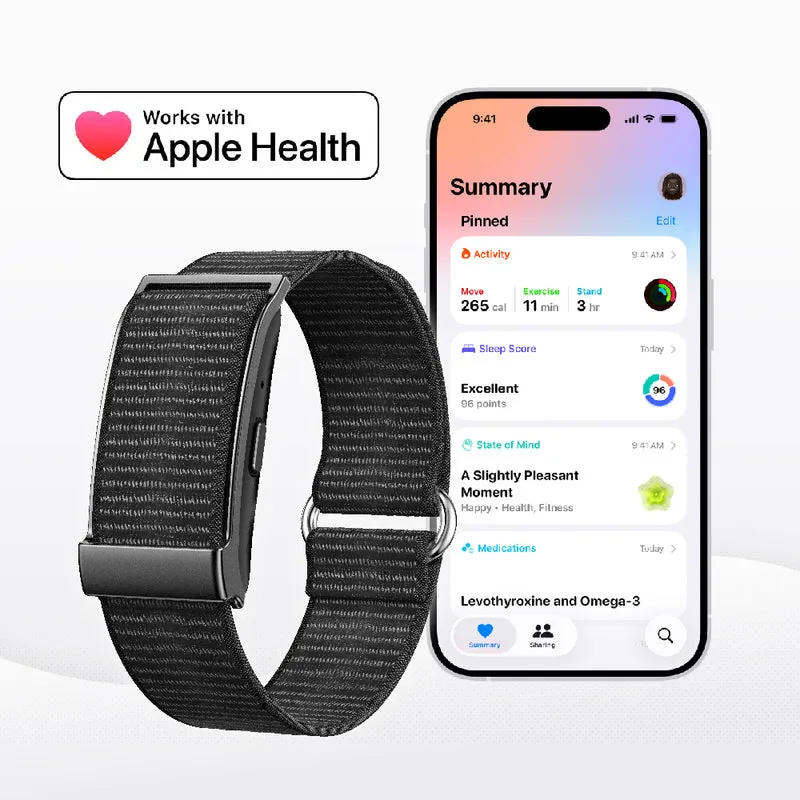 V-Fitness All Day Health and Activity Band with Bonus Strap (Black)