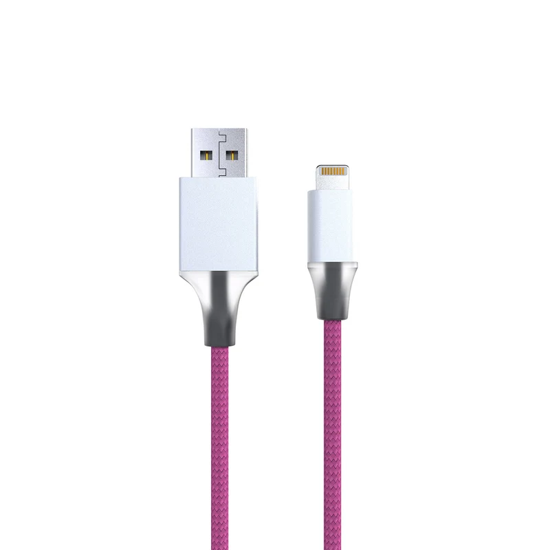 Laser 2m (2-pack) MFi Lightning to USB-A Cable Nylon Braid (Rainbow)