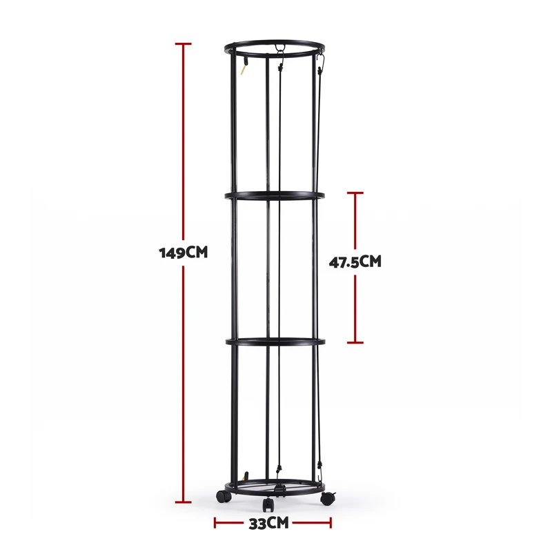 Everfit Vertical Ball Storage Rack with Wheels Sports Equipment Organiser