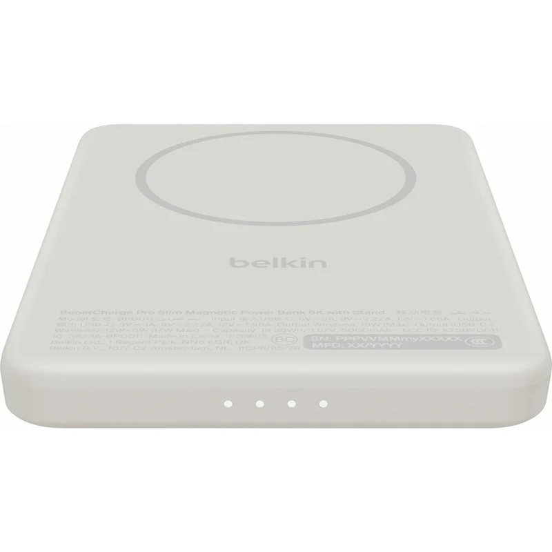 Belkin BoostCharge Slim Magnetic Power Bank 5K with Stand (Sand)