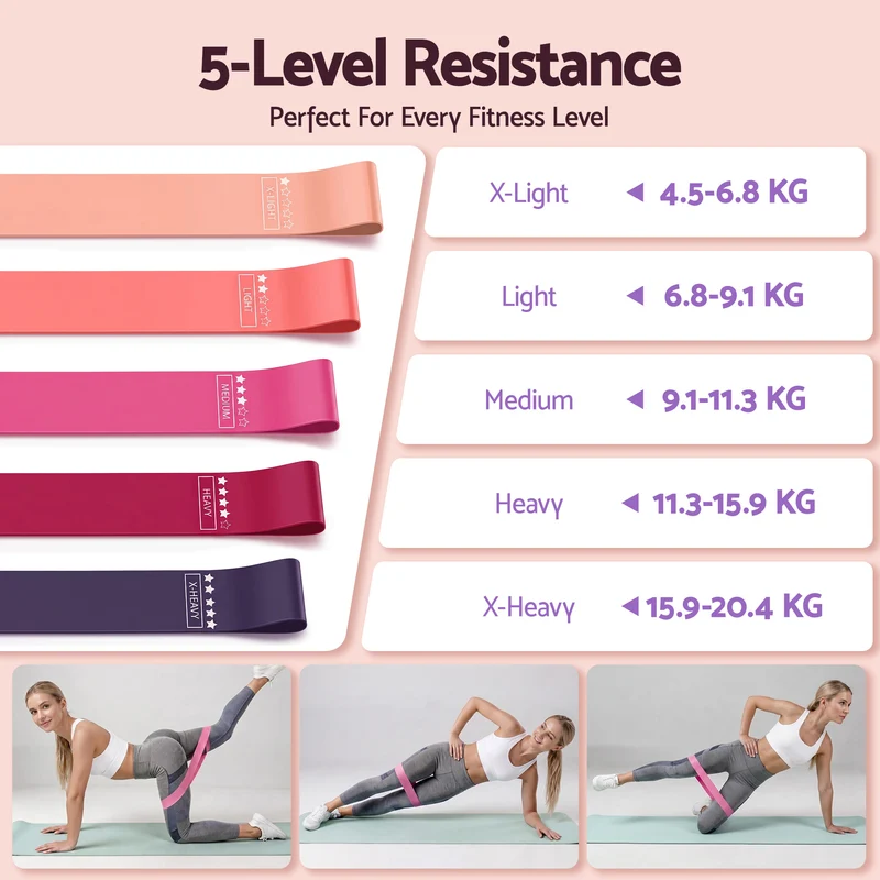 Everfit Pilates Ring Set for Women, 15pcs Home Workout Pilates Equipment Purple