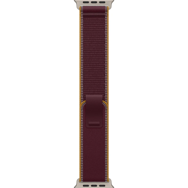 Apple Watch 49mm[Burgundy] Trail Loop [M/L] [Natural Titanium Finish]
