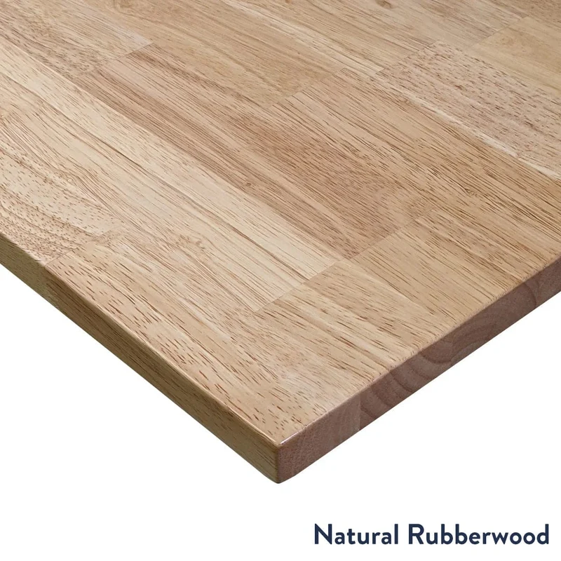 Desky Dual Rubberwood Sit Stand Desk 200cm Natural Timber Desktop and Wheat Frame