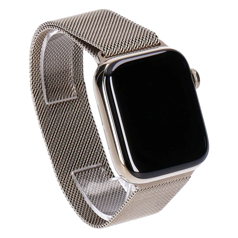 Apple Watch Series 6 44mm GPS + 4G Gold Edelstahlgehäuse mit Milanese Armband Gold
