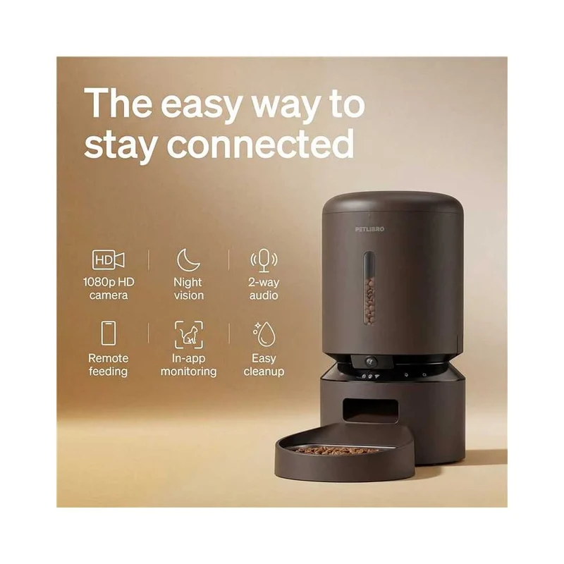 Petlibro Granary Smart Pet Feeder Camera 5L WiFi Coffee