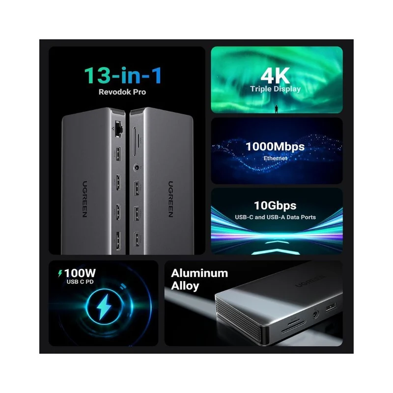 UGREEN Revodok Pro 313 13 in 1 USB C Docking Station