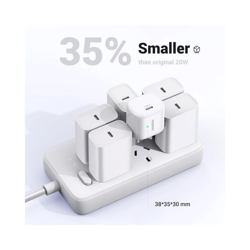 UGREEN Mini 20W USB-C Fast Charger with Power Supply PD 3.0