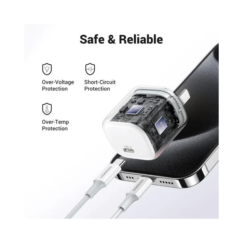 UGREEN Mini 20W USB-C Fast Charger with Power Supply PD 3.0