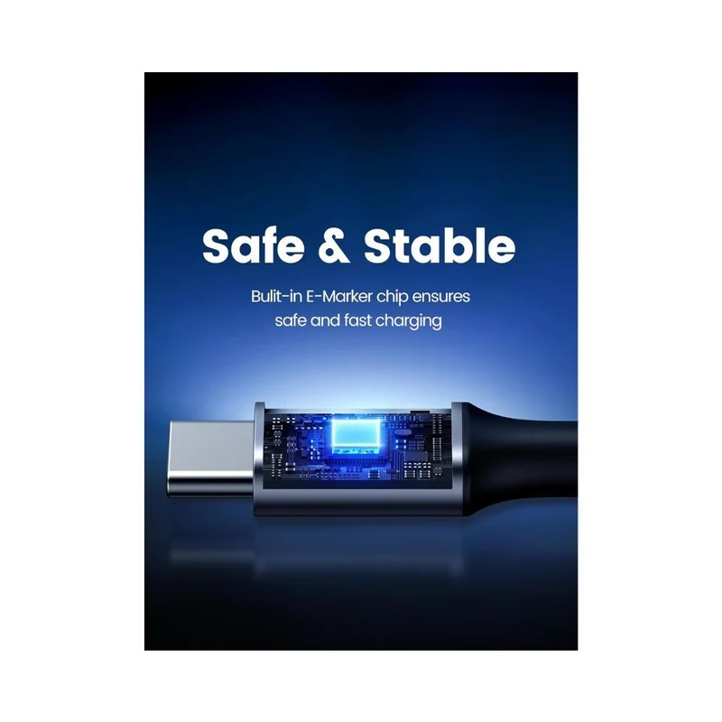 UGREEN 90 Degree Angle USB-C Male to USB-C Male 100W Braided Cable 1m