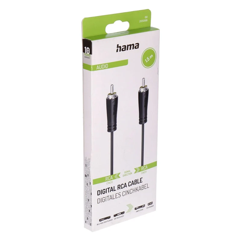 Hama 00205098 Audio-Kabel 1,5 m RCA Schwarz