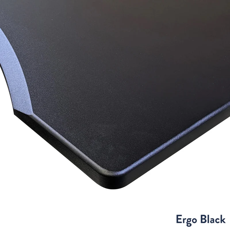 Desky Dual Ergo Edge Sit Stand Desk 120cm Black Desktop and Matte Black Frame
