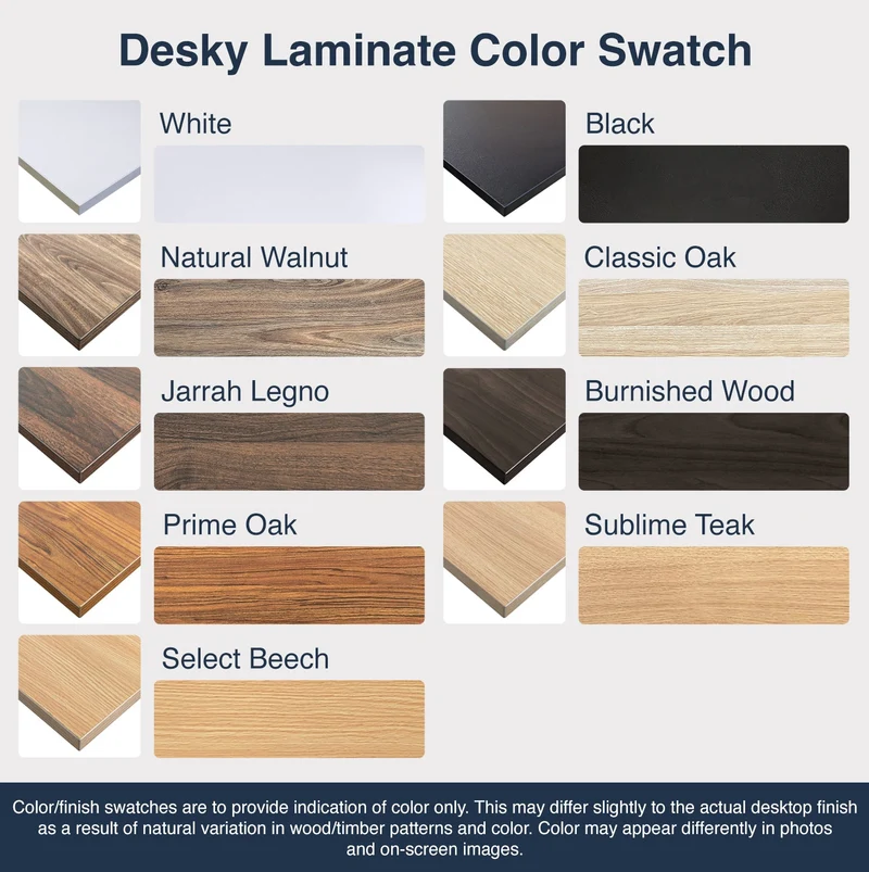 Desky Dual Melamine Sit Stand Desk 150cm Classic Oak Desktop and Matte Black Frame