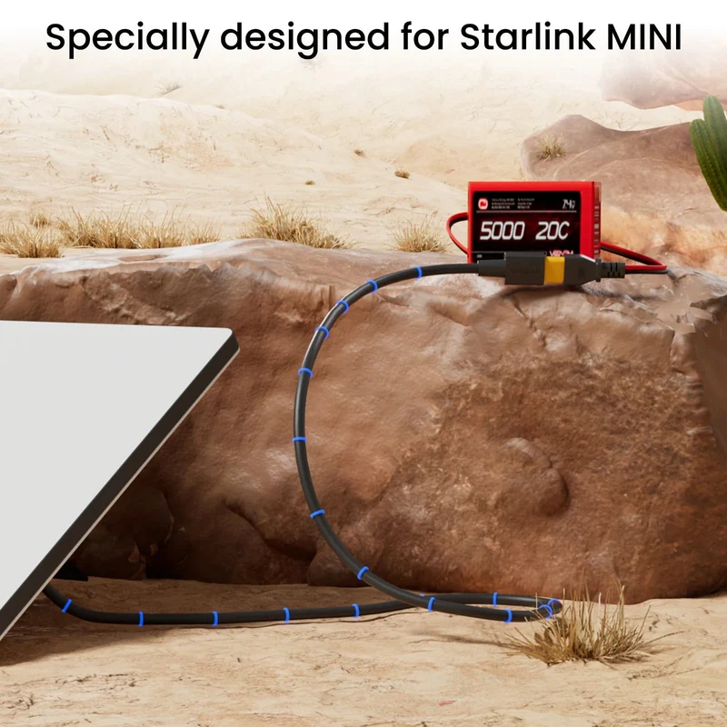 STARGEAR Mini XT60 to DC Power Cable for Starlink Mini 1.5M