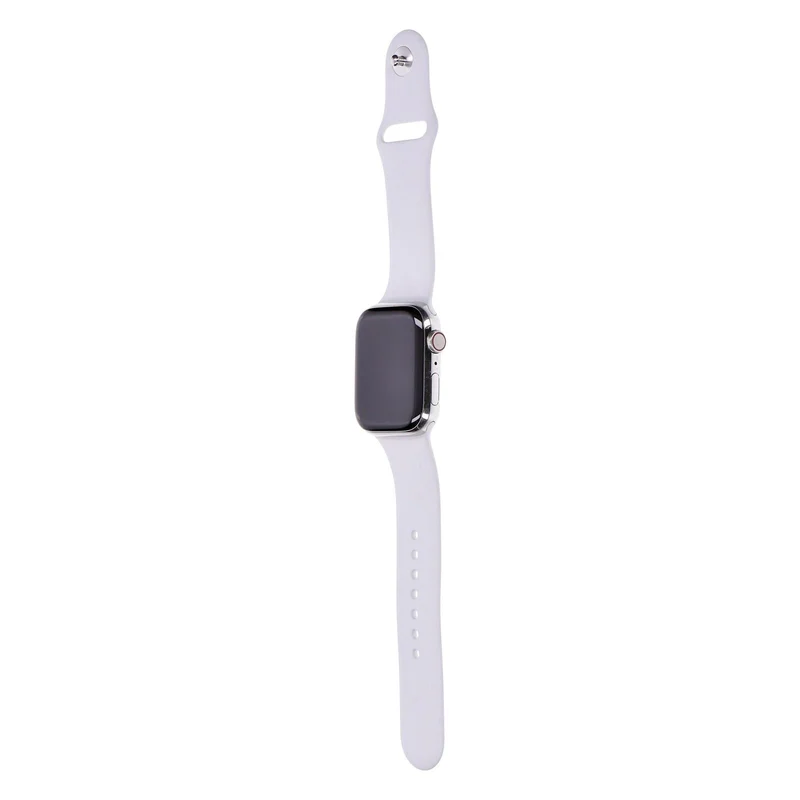 Apple Watch Series 8 45mm GPS + 4G Silber Edelstahlgehäuse mit Sportarmband Weiß