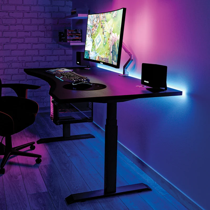 Desky Alpha Dual Sit Stand Gaming Desk - Ergo Edge / 1500x750mm / Matte Black