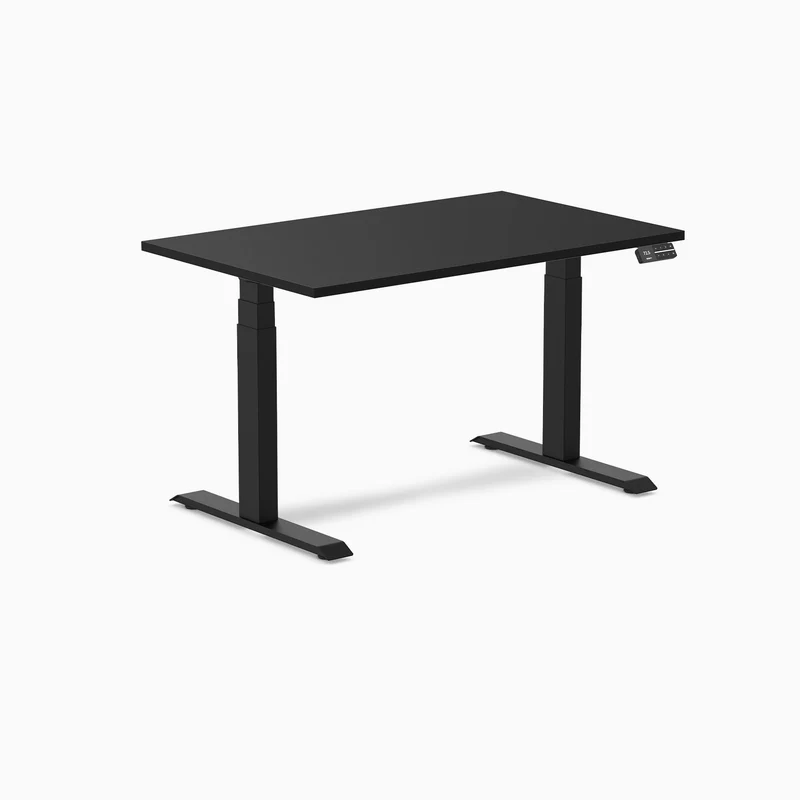 Desky Alpha Dual Sit Stand Gaming Desk - Straight Edge / 1200x750mm / Matte Black