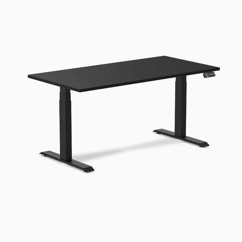 Desky Alpha Dual Sit Stand Gaming Desk - Straight Edge / 1500x750mm / Matte Black