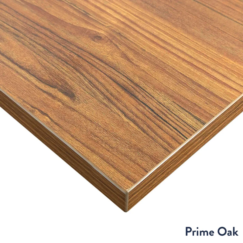 Desky Dual Mini Sit Stand Desk 1000x600 Prime Oak Desktop and Matte Black Frame