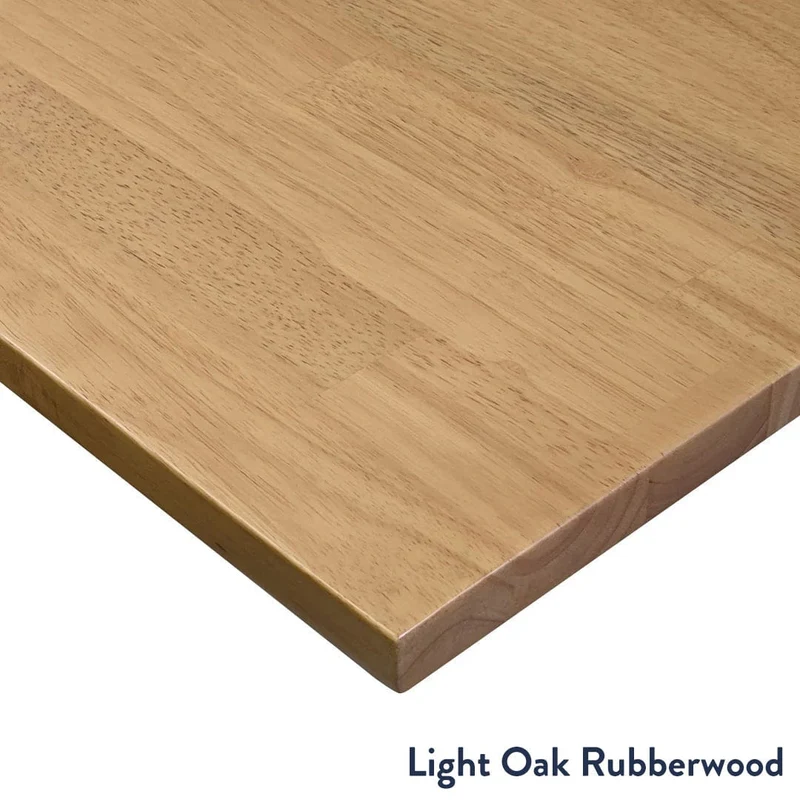 Desky Dual Rubberwood Sit Stand Desk 120cm Light Oak Desktop and Matte Black Frame