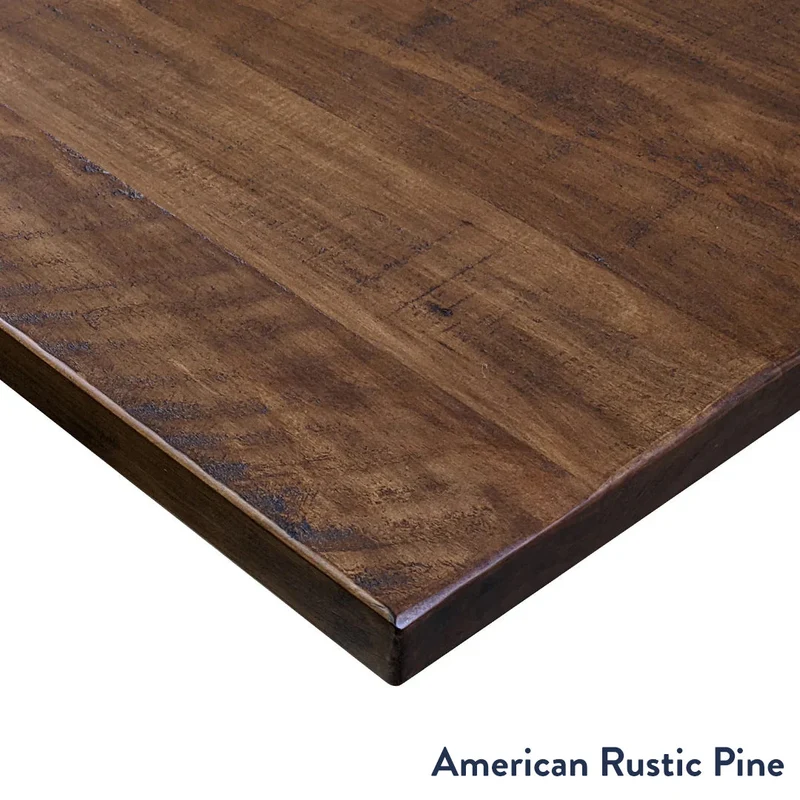 Desky Dual Softwood Sit Stand Desk 150cm American Rustic Pine Desktop and Matte Black Frame