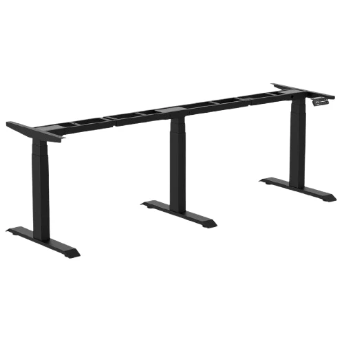 Desky Triple Sit Stand Desk Frame - Matte Black