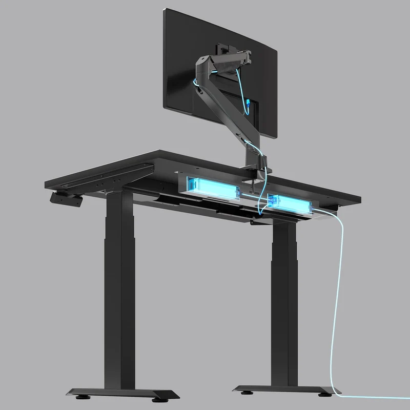 Desky Mini Cable & Power Tray 8-Plug Wheat