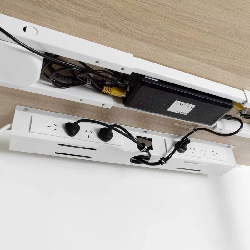 Desky Mini Cable & Power Tray 8-Plug Wheat