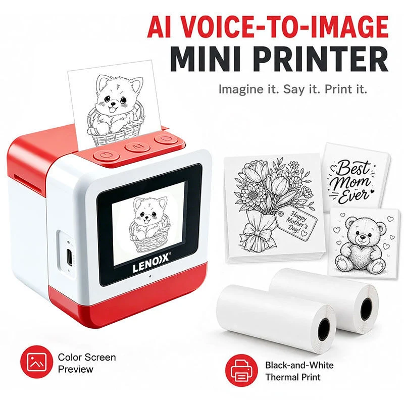 Lenoxx AI Printer with Voice Recognition and 99-Language Support