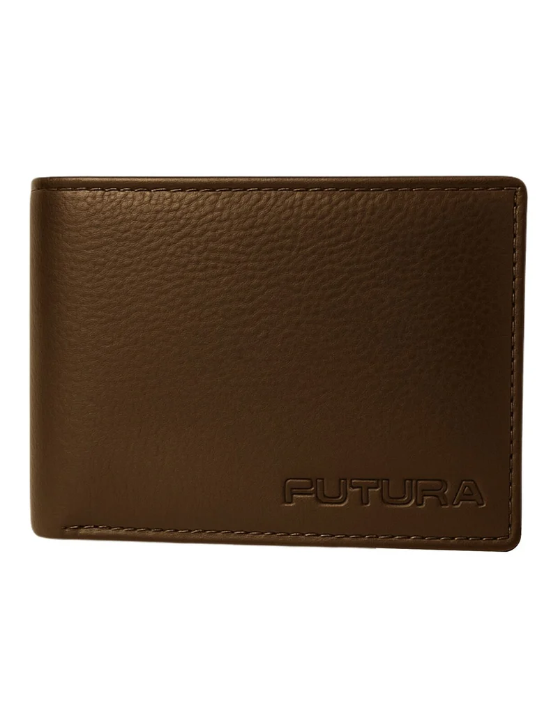 Futura Mens RFID Protected Slim Genuine Leather Wallet - Tan