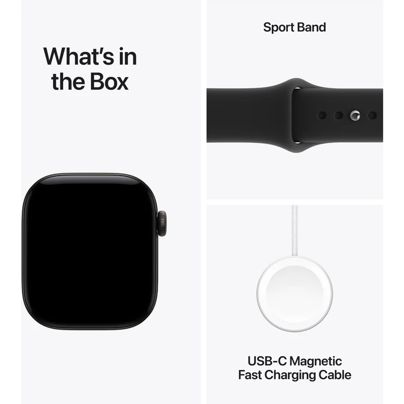 Apple Watch Series 12 42mm Black Aluminium Case Sport Band GPS + Cellular (M/L) [Black]