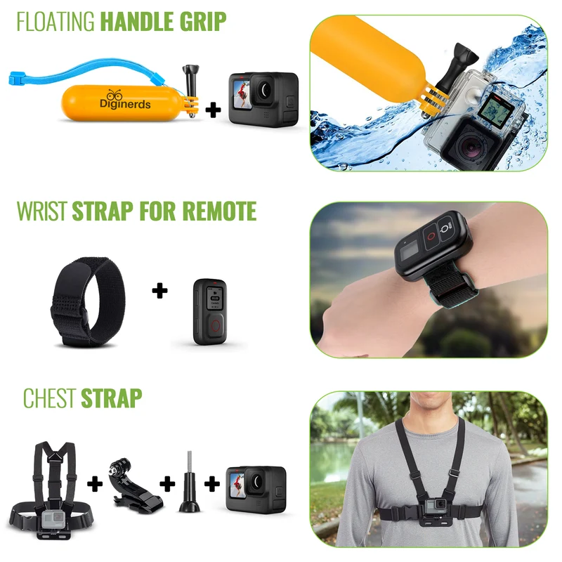 DigiNerds 50 in 1 Action Camera Accessory Kit For GoPro Bundle