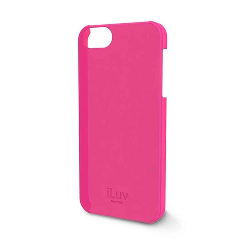 iLuv ICA7H305PNK Overlay Translucent Hardshell Case for Apple iPhone 5 and iPhone 5S - 1 Pack - Retail Packaging - Pink