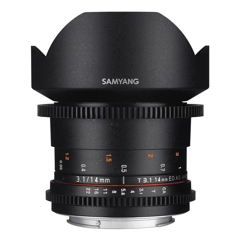Samyang SYDS14M-S VDSLR II A mount 14mm T3.1 Wide-Angle Cine Lens for Sony Alpha Cameras