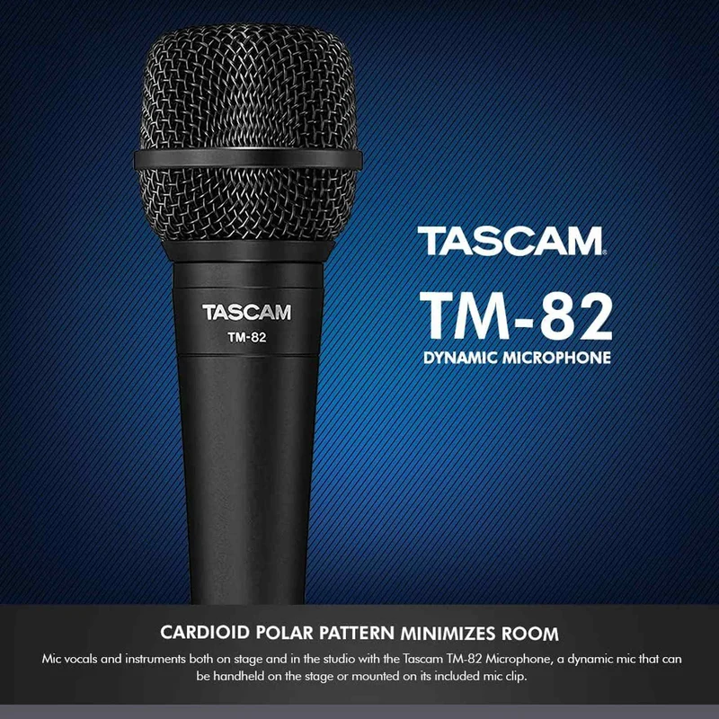Tascam Dynamic Microphone, Black (TM-82)