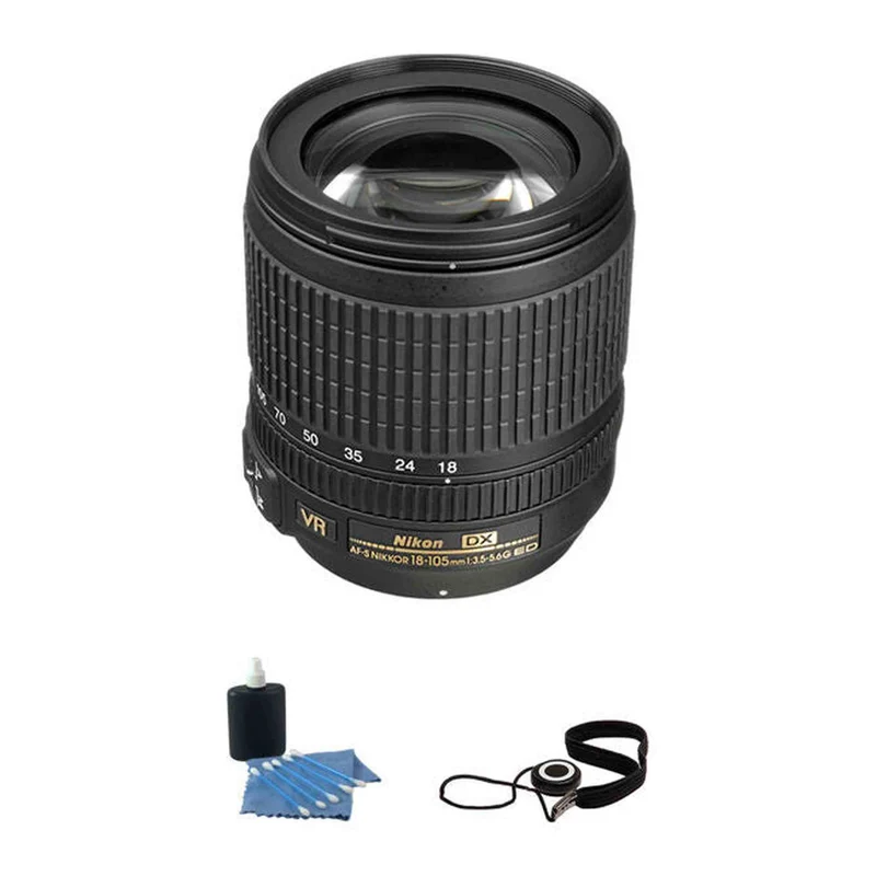 Nikon 18-105mm f/3.5-5.6G ED VR AF-S DX Nikkor Autofocus Lens Advanced Bundle