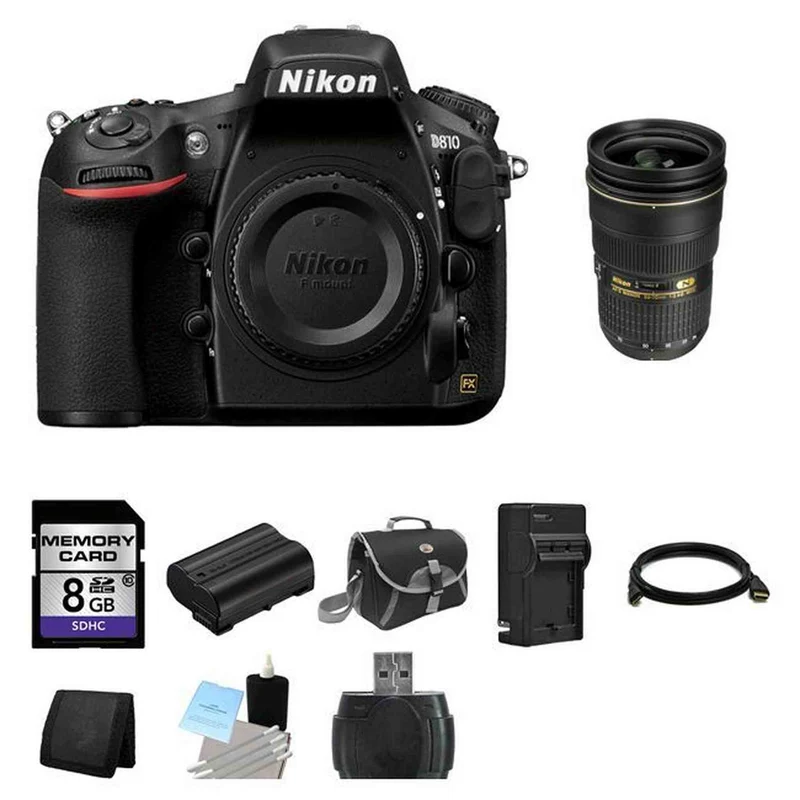 Nikon D810 DSLR Camera w/24-70mm Lens 8GB Full Kit